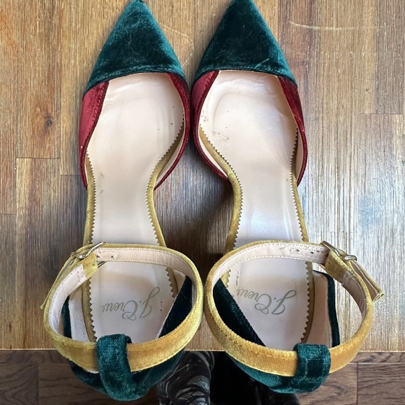 J. Crew Pointed-toe pumps in colorblock velvet W 7.5 - Picture 2 of 6